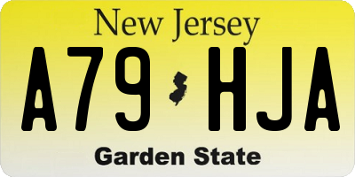 NJ license plate A79HJA