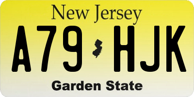 NJ license plate A79HJK