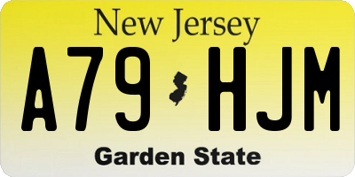 NJ license plate A79HJM