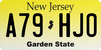 NJ license plate A79HJO