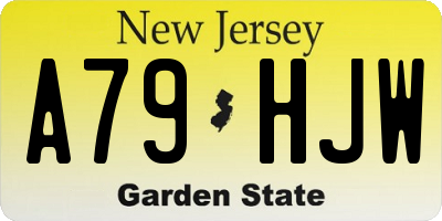 NJ license plate A79HJW