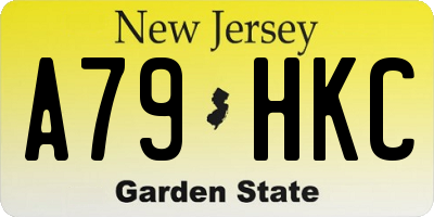 NJ license plate A79HKC