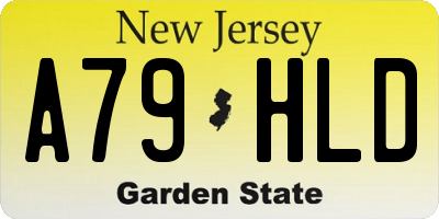 NJ license plate A79HLD