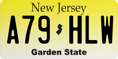 NJ license plate A79HLW