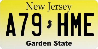 NJ license plate A79HME