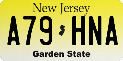 NJ license plate A79HNA