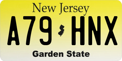 NJ license plate A79HNX