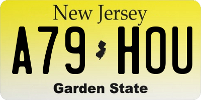 NJ license plate A79HOU