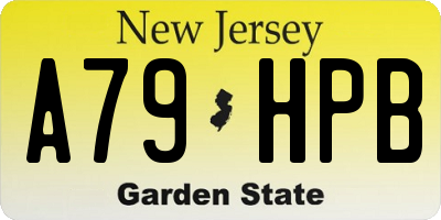 NJ license plate A79HPB