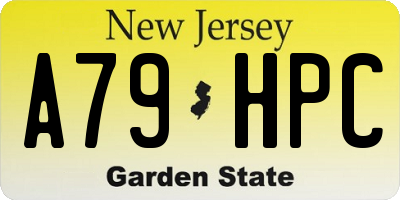 NJ license plate A79HPC