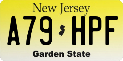 NJ license plate A79HPF