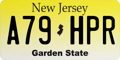 NJ license plate A79HPR