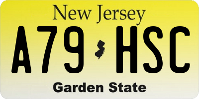NJ license plate A79HSC