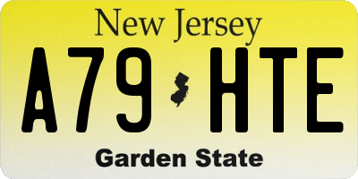 NJ license plate A79HTE