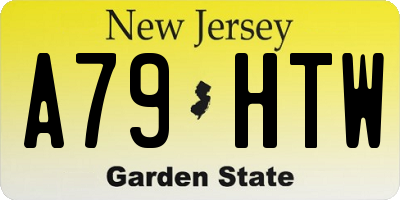 NJ license plate A79HTW