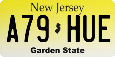 NJ license plate A79HUE