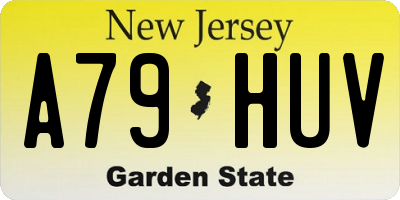 NJ license plate A79HUV