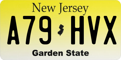 NJ license plate A79HVX