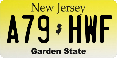 NJ license plate A79HWF