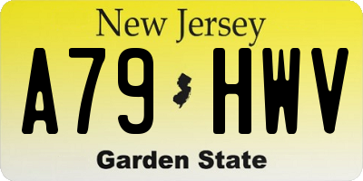 NJ license plate A79HWV