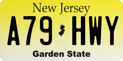 NJ license plate A79HWY