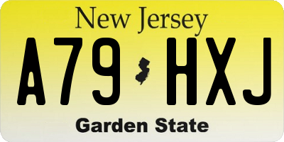 NJ license plate A79HXJ
