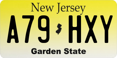 NJ license plate A79HXY