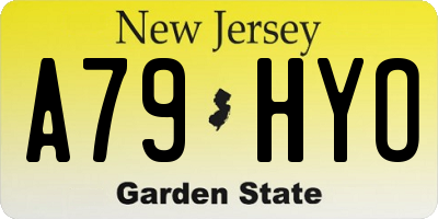 NJ license plate A79HYO