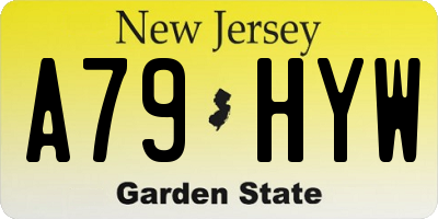 NJ license plate A79HYW