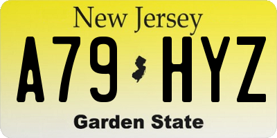 NJ license plate A79HYZ