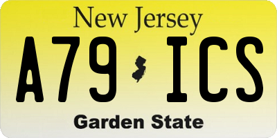 NJ license plate A79ICS