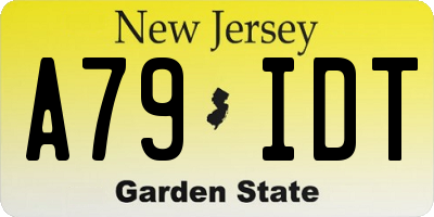 NJ license plate A79IDT