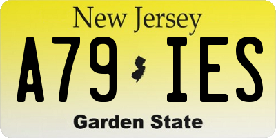 NJ license plate A79IES