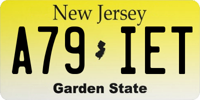 NJ license plate A79IET