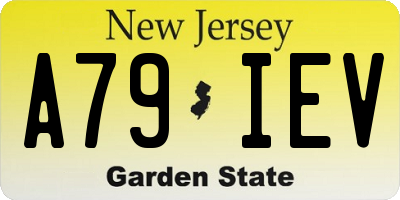 NJ license plate A79IEV