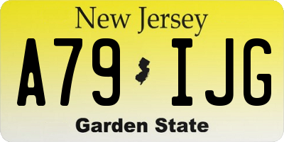 NJ license plate A79IJG