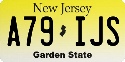 NJ license plate A79IJS