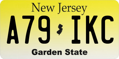 NJ license plate A79IKC