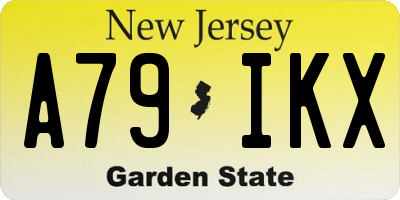 NJ license plate A79IKX