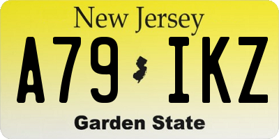 NJ license plate A79IKZ