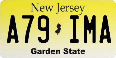 NJ license plate A79IMA