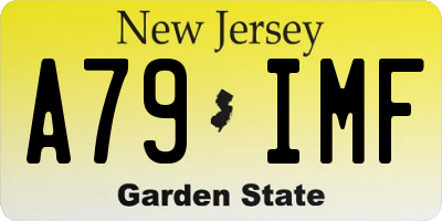 NJ license plate A79IMF