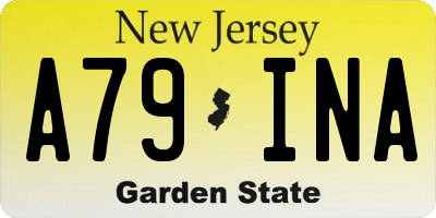 NJ license plate A79INA