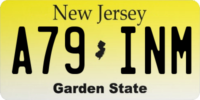 NJ license plate A79INM