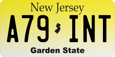 NJ license plate A79INT