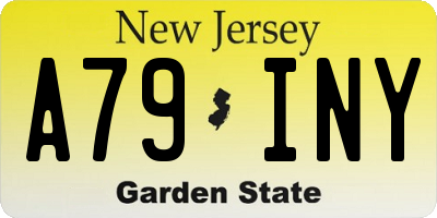 NJ license plate A79INY