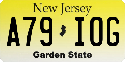 NJ license plate A79IOG