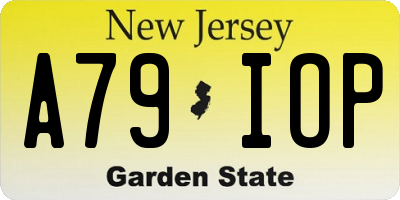 NJ license plate A79IOP