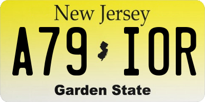 NJ license plate A79IOR