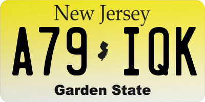 NJ license plate A79IQK
